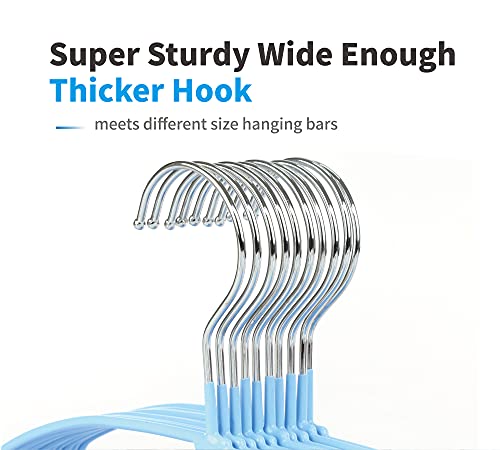 Topia Hanger Metal Hangers 20 Pack, Adult Clothes Hangers Space Saving & Non Slip Rubber Coated, Heavy Duty Wire Hanger For Coat,Shirt,Strap Dress,Blue-Ct12B #TOP1