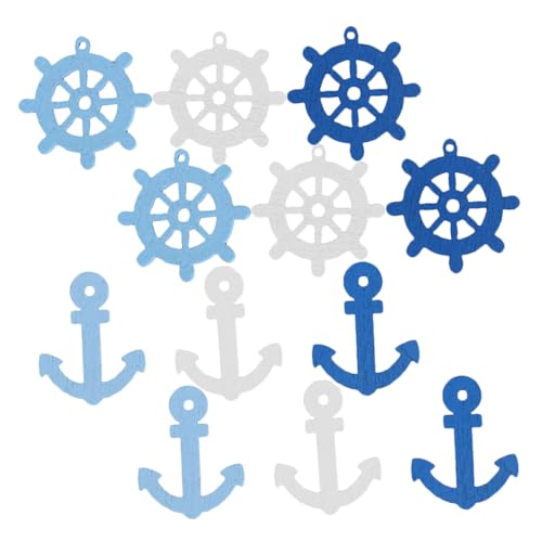 Operitacx Mini Pendentifs Ancre Bois 100 Pièces 25x20mm Accessoires Décoration Maison et Bricolage Couleur Aléatoire