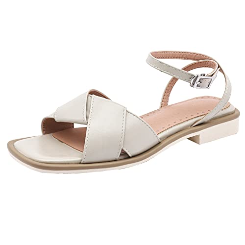 Sandales Petits Talons Lizoleor pour femme en beige taille 37 EU