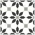 MORCART 7.87" x 7.87" Peel and Stick Floor Tile, 20 PCS Self-Adhesive DIY Vinyl Flooring for Renters, Removable and Waterproof Tile Sticker for Bathroom, Kitchen, Staircase (Black)