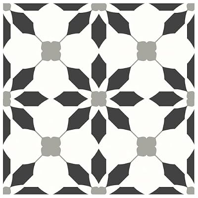 MORCART 7.87" x 7.87" Peel and Stick Floor Tile, 20 PCS Self-Adhesive DIY Vinyl Flooring for Renters, Removable and Waterproof Tile Sticker for Bathroom, Kitchen, Staircase (Black)