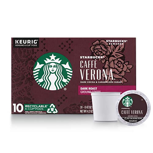 Image of Starbucks Dark Roast K-Cup Coffee Pods - Caffe Verona for Keurig Brewers - 1 box (10 pods)