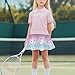 Liuqpwys Fish-Scaled Pattern Tennis Skirts for Girls Breathable Running Sport Golf Skorts Fashion Outing Wear School Kids Teen Mini Skirts 11-12 Years