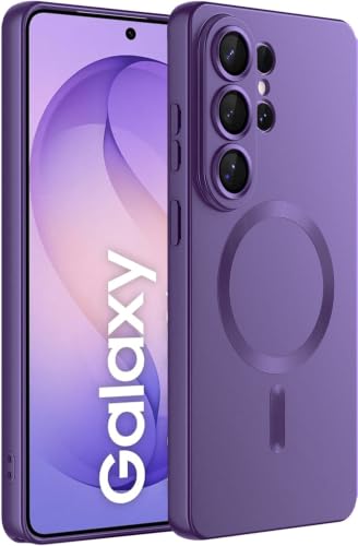 Image of DIZORO Samsung S26 Ultra Case, Compatible with Mag Safe Back Cover, Matte Luxury Metallic Luster Flexible TPU Wireless Charging Shockproof Case with Camera Protector (Metallic Deep)