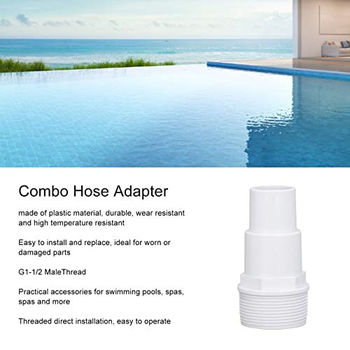 3Pcs Straight Male Thread Adapter,Pool Pump Hose Connector,Pool Hose Connector,Replacement Hose Adapter,G1 1/2 External Thread Combo Hose Adapter for Swimming Pool Spas and More - Image 2