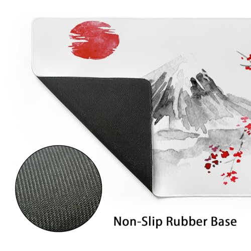 Image of Cherry Blossom Sakura Gaming Mouse Pad 31.5x11.8inch with Stitched Edges Extended Waterproof Desk Pads Non-Slip Rubber Base Large Keyboard Mat Computer Gaming Mousepad for Work /Office /Home (Eight)