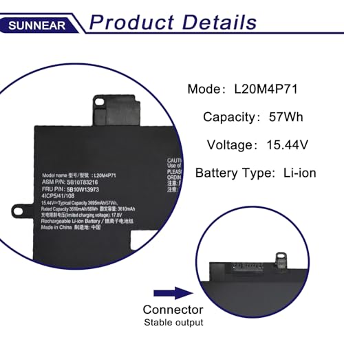 Image of L20M4P71 L20C4P71 5B10W13974 Laptop Battery Replacement for Lenovo ThinkPad X1 Carbon 9th Gen 10th Gen X1 Yoga 6th 7th Gen 2021 Series L20L4P71 5B10W13973 SB10T83217 5B10W13975 5B10W13972