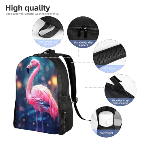 16In Travel Backpack Pink Bird Bokeh Water Casual Daypack for Outdoor Enthusiasts, Business Men & Women, Travel Ready Design4