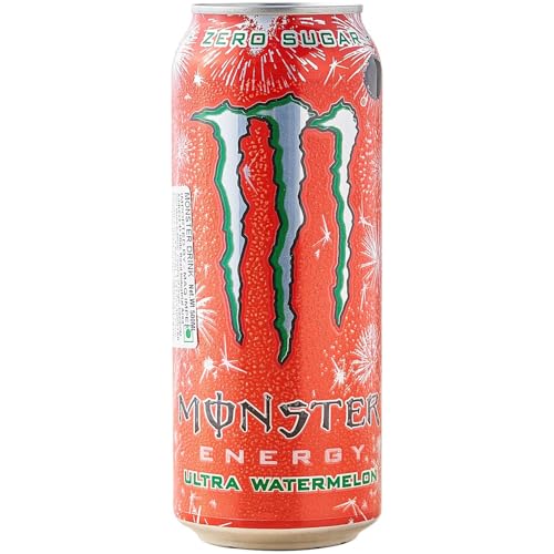 Image of Monster Energy Ultra Watermelon Carbonated Energy Drink | L-Carnitine + Zero Sugar + Taurine, 16.91 fl oz ℮ 500 ml