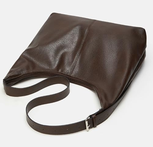 Slouchy Tote Bags for Women Retro Vegan Leather Shoulder Crossbody Bag Faux Leather Handbag Purse Satchel Soft Leather Bag3