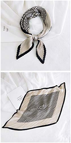 Tangjun 4 Pcs Women Silky Like Fashion Square Pleated Scarf Blooming Headwear2