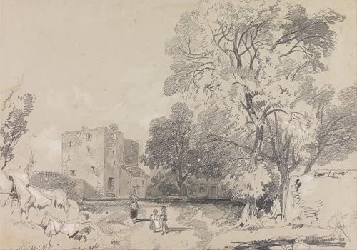 Tableaux peinture murale nordique Edward Lear une maison-tour en ruine 60x90cm