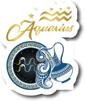 Aquarius | Zodiak Sign |Great Gift Idea|Decal Sticker|2 Pack|5 Inch Stickers|ST10595