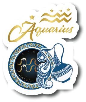 Autocollants signe du zodiaque Verseau ST10595 sticker astro 12,7cm