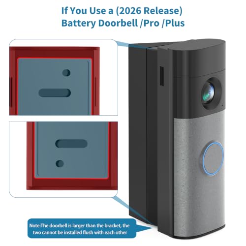 Image of Ring Doorbell Corner Mount Compatible with Wired Doorbell /Plus(2nd) /Pro(3rd) & Battery Doorbell /Pro /Plus(2026 Newest Model) - 15 /30 /45 Degree Adjustable Angle Wedge Mount