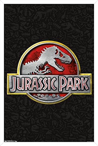 Trends International Jurassic Park - Logo Wall Poster, 22.375" x 34", White Framed Version