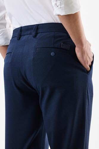 Image of SNITCH Men Chinos | Slim Fit Mid Rise Solid Pattern | Cotton Blend with Medium Stretch & Smooth Texture | Button & Zip Closure for Casual & Street Wear