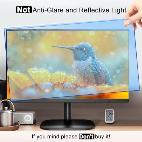 Image of 27-28 Inch Blue Light Filter for Computer Monitor, Computer Screen Blue Light Blocker Panel (24.8''x14.6'') for Widescreen Desktop LCD TV PC Monitor, HD Not Anti-Glare