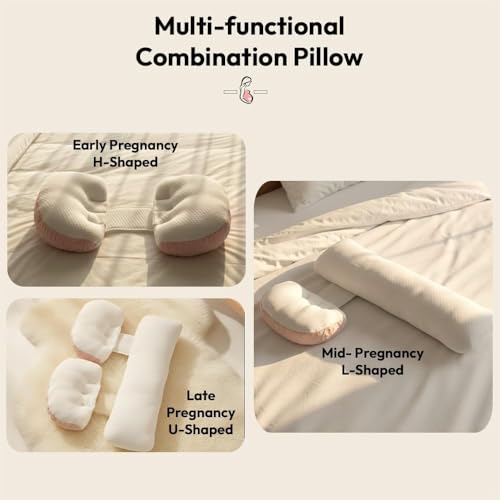 Image of StarAndDaisy Baby Pregnancy Pillow for Women | Maternity Pillow for Pregnancy Sleeping with Cuddle Pillow with Belly Support Adjustable Butterfly Design (LegSupport Pink)