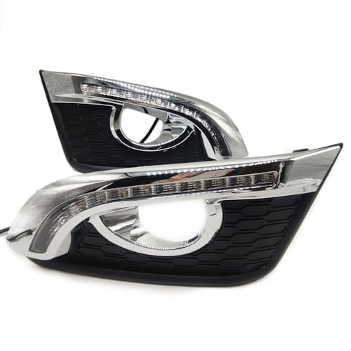 BAKUGO 2 peças de luz de neblina de LED para carro DRL para Chevrolet Chevy Captiva 2014 2015 2016 2