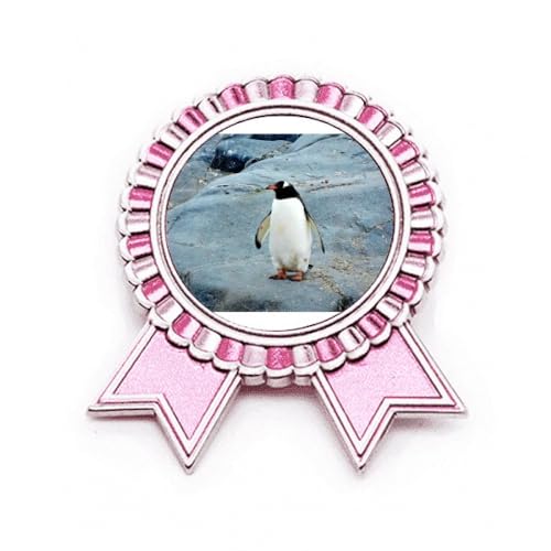 Broche pingouin rose en métal taille M pour accessoire de mode