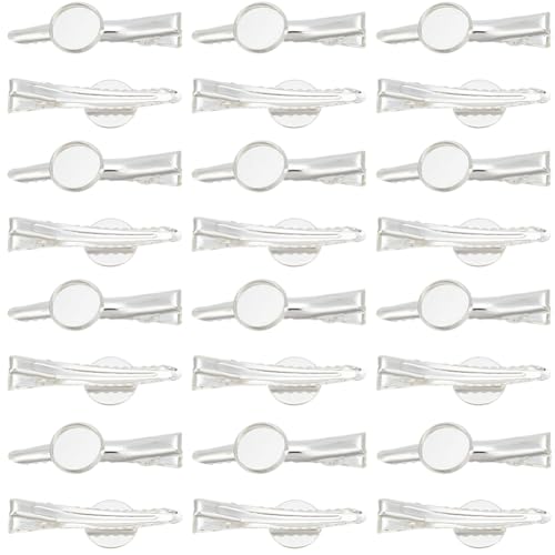 SUNNYCLUE Pack de 30 Pinzas de Pelo Todoigator Plata de Hierro con Base Redonda para Manualidades miniatura 1
