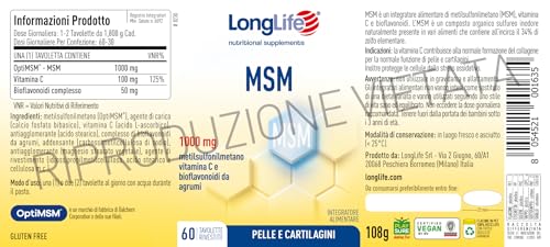 Longlife Msm 1000 Mg 60 Tavolette - 3