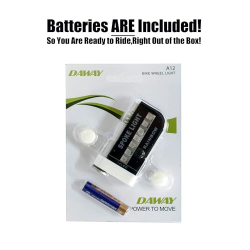 DAWAY Cool Led Bike Wheel Lights - DAWAY A12 Bright Bicycle Tire Light (1 Pack), Safety Bycicle Spoke Accessories for Kids Boy Girl Adult, Burning Man, Christmas, Birthday Gift, Waterproof, 6 Month Wa