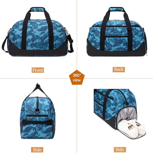 Octsky Overnight Bag Weekender Bag Sports Gym Travel Duffel Bag with Shoe Compartment, Camo Grey by Octsky - Used condition - Image 5