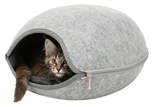 Trixie 36316 Kuschelhöhle Luna, Filz, 40 × 24 × 46 cm, hellgrau