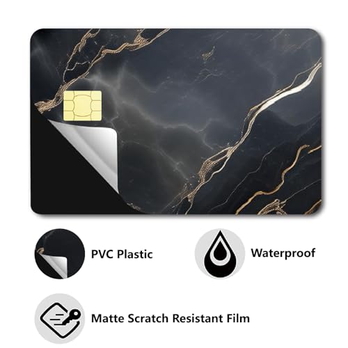 CREATCABIN 4Pcs Marble Card Skin Sticker Debit Credit Card Skins Covering Bank Card Protecting Decals Removable Waterproof No Bubble Slim Card Decoration for Ebt Transportation Key Card 3.3x2.1in - Image 3