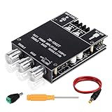 Cozychord ZK-1002T Bluetooth 5.0 Stereo Amplifier Board, 200W HiFi 2.0 Channel Mini Audio Amp Module with Treble & Bass Control, AUX Input, DC 12V-24V for DIY Speakers,Home Audio