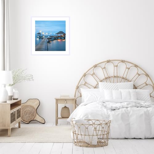 Image of JCJMY 24x24 Picture Frame White with 20x20 Mat, Display Photo 20x20 with Mat or 24 x 24 Without Mat, Wall Hanging Large 24x24 Poster Frame with Shatter Resistant Plexiglass, White