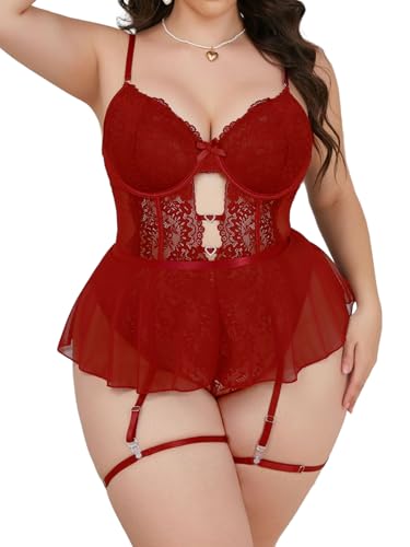 Image of Lace Garter Lingerie Set Underwire Push Up Lingerie Set Stockings