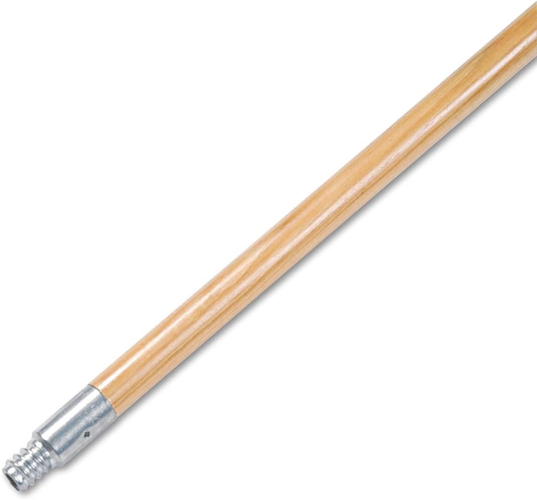 Boardwalk 136 Metal Tip Threaded Hardwood Broom Handle 1-Inch Dia x 60-Inch Long