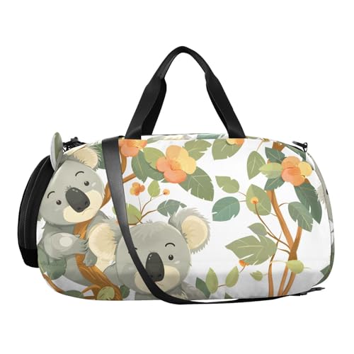 Duffle Bag Kids Gym Bag with Shoes Compartment & Wet Separation Overnight Travel Duffel Bag Tree Koala for Girl Boy2