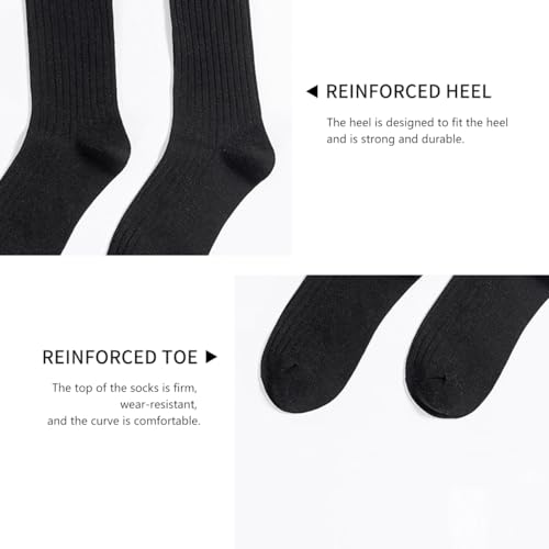 Image of Women Crew Dress Socks Cotton Solid Color Slouch Sock for Dressy Shoes 5 Pack