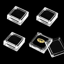 4 PCS Clear Acrylic Jewelry Storage Containers with Lid Clear Gemstone Display Box Acrylic Ring Box with Magnetic Clasps and Sponge Inside for Storage of Small Items,Coins, Necklace, Crafts