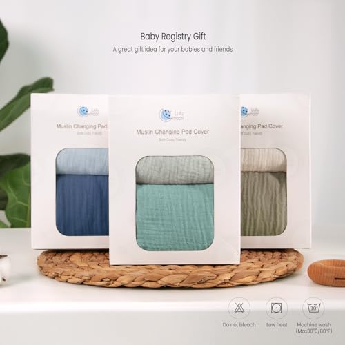 image for lulumoon Baby Changing Pad Cover: Muslin Diaper Changing Table Pad Cov