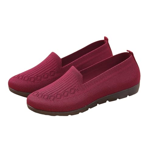 Zapatos de invierno para mujer, elegantes y cómodos, zapatos planos de punto, ocio, deportivos, zapatos de baile, pies anchos, zapatos para caminar, punta redonda, zapatos ligeros, para primavera y