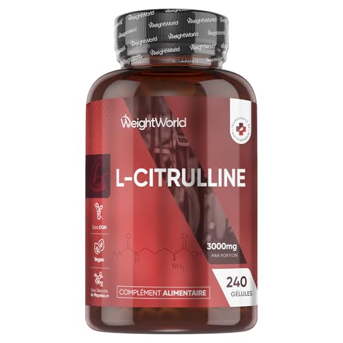 L Citrulline 3000mg, Alternative Citrulline Poudre 240 Gélules Vegan, Acide Aminés pour 2 Mois, sans Stéarate de Magnésium