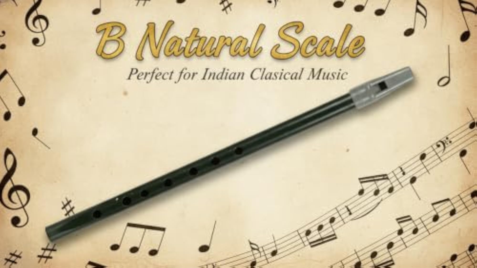 B Natural PVC Fiber Flute for Beginners & Professionals 6 Hole