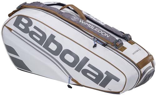 Babolat Pure Wimbledon Racquet Holder x6 Tennis Bag (White), 75 x 32 x 32 cm