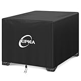 Kipiea Square Fire Pit Cover Super Waterproof, Heavy Duty Fire Pit Table Cover Tear Resistant, UPF 50+ Outdoor Fire Table Cover Fading Resistant (32" L x 32" W x 24" H, Black)