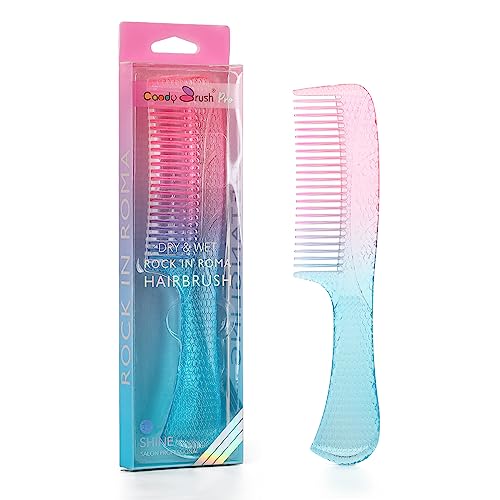 CANDYBRUSH Wide Tooth Comb for Women Wet Hair Comb Colorful Curl Straight Hair Men Girls Detangling Hair Combs Fashion Popular Styling Large Pink-Blue Gradient