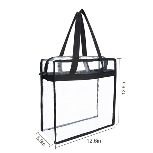 Clear Bags Stadium Approved, Clear Tote Beach Bag with Zipper Closure Crossbody Messenger Shoulder Bag with Adjustable Strap4