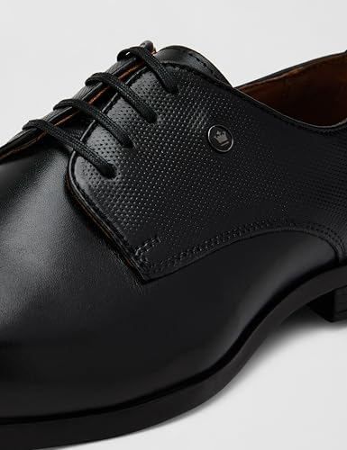 Image of Louis Philippe Men Premium Leather Breathable Lining Material Anti Slip with Heel TPR Sole Formal Derby Shoes