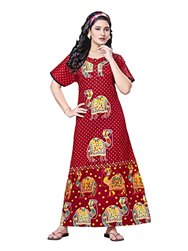 Image of PNAEONG Women Cotton Maxi Sleepwear