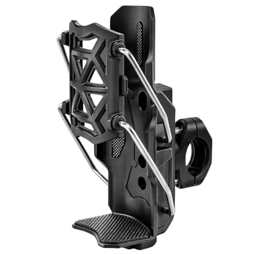 Adjustable Bike & Motorcycle Drink Holder Rotating Handlebar Cup Mount for Bicycle Scooter ATV & Marine Use Secure Grip Design (Black A)