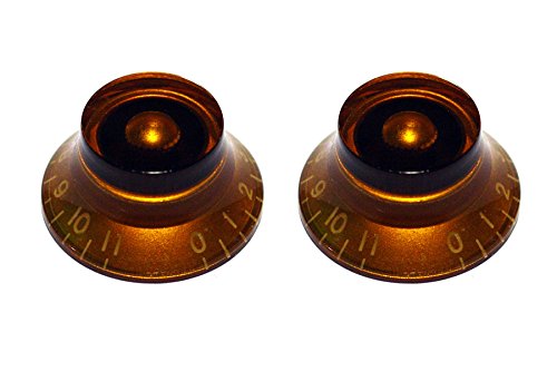 Allparts Bell Knobs, Amber, Numbered 0-11, Set Of 2 #TOP23